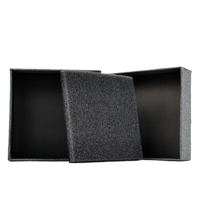 Dark grey square style jewelry box with lid