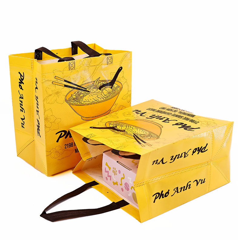 Yellow powder pattern non-woven food packaging bag