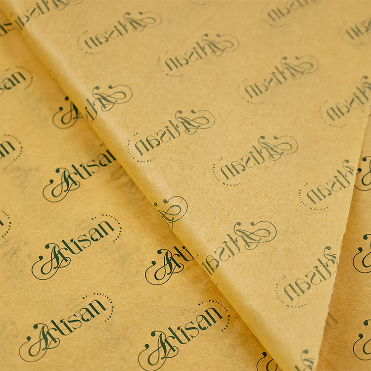 Yellow wrapping paper pattern dark green printing