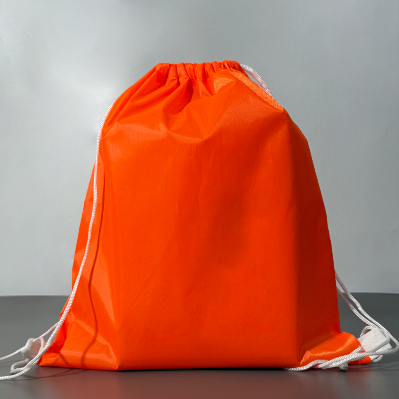 Orange drawstring backpack bag