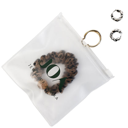 White self-sealing transparent zipper bag