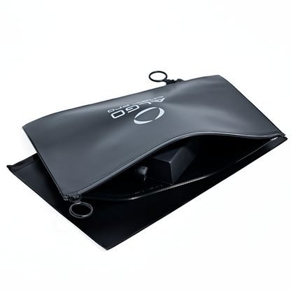 Black PVC frosted zipper bag