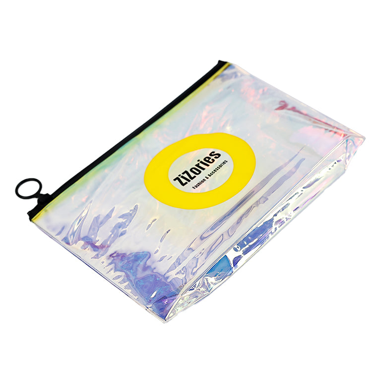 Black pull ring laser zipper bag