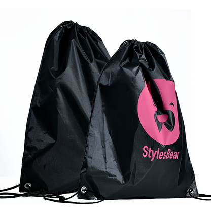 Black polyester backpack bag