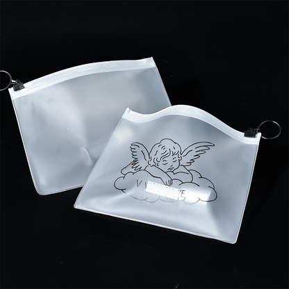 Transparent frosted zipper bag