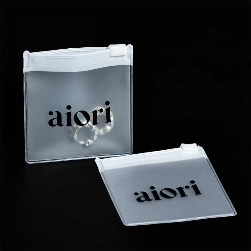 Small size transparent frosted PVC zipper bag