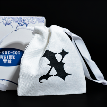 White small canvas drawstring bag