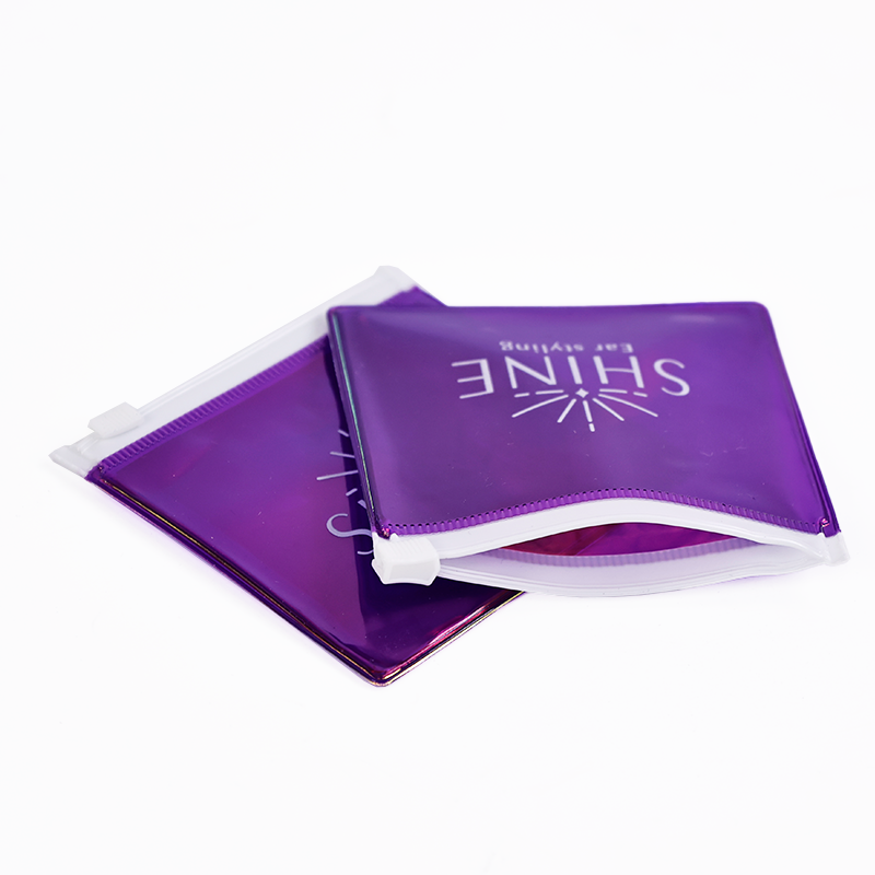 Small Size Square Purple PVC Zipper Bag