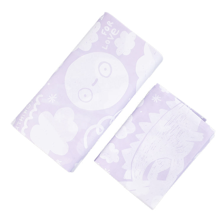 Purple Shirley Paper Print White Multi-Pattern Wrapping Paper