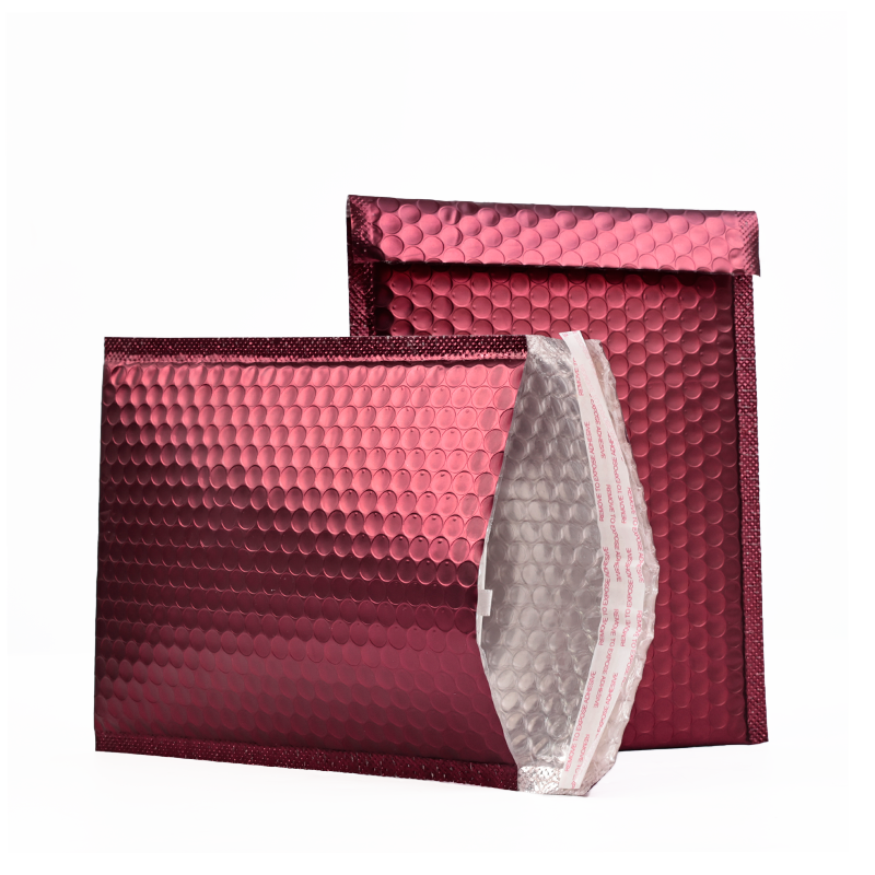 Wine red self-adhesive aluminized bubble courier bag