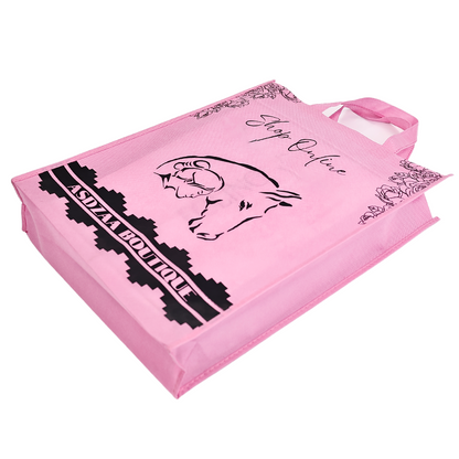 Large size full print pink non-woven tote bag