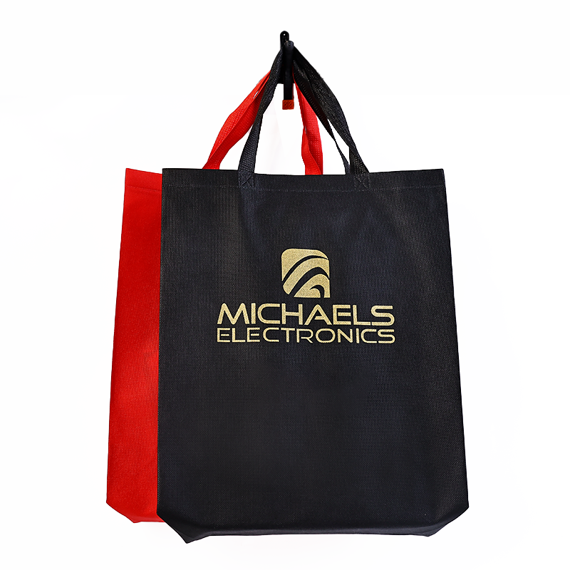 Long multi-color printed non-woven tote bag