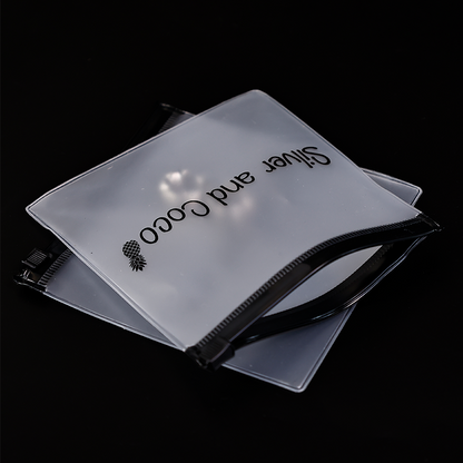 Small size transparent frosted zipper bag
