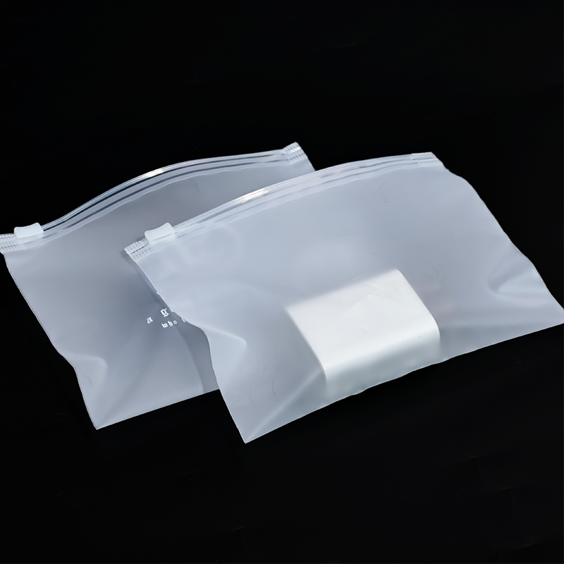 Square transparent frosted PE zipper bag