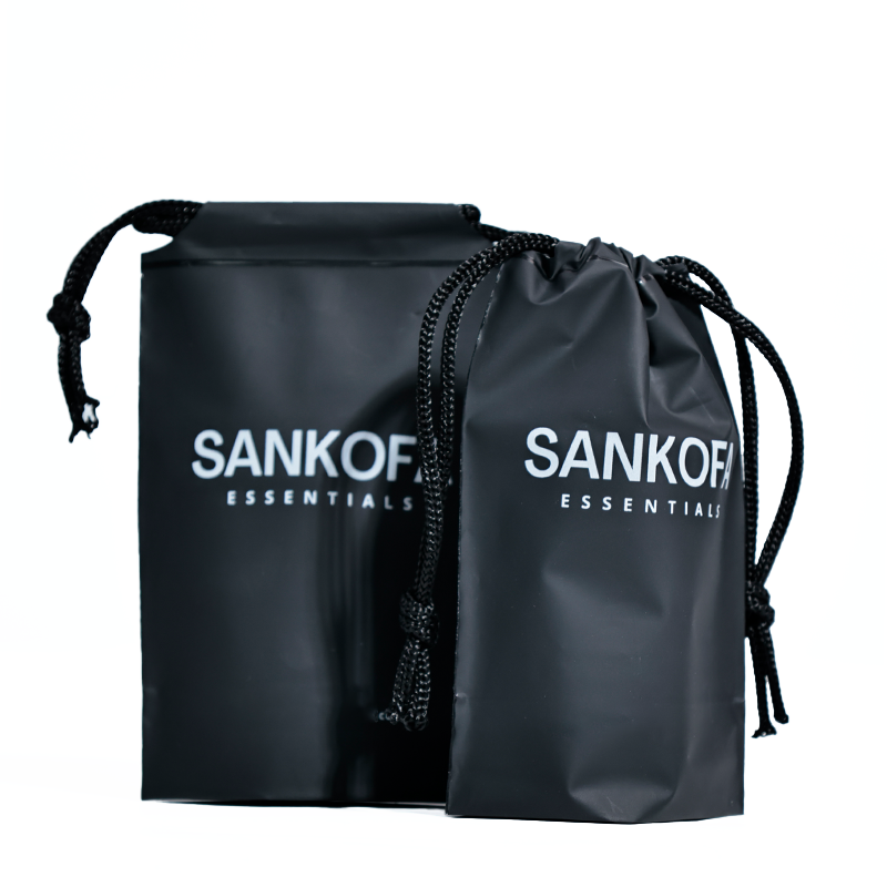 Black small size bottom drawstring bag