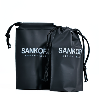 Black small size bottom drawstring bag
