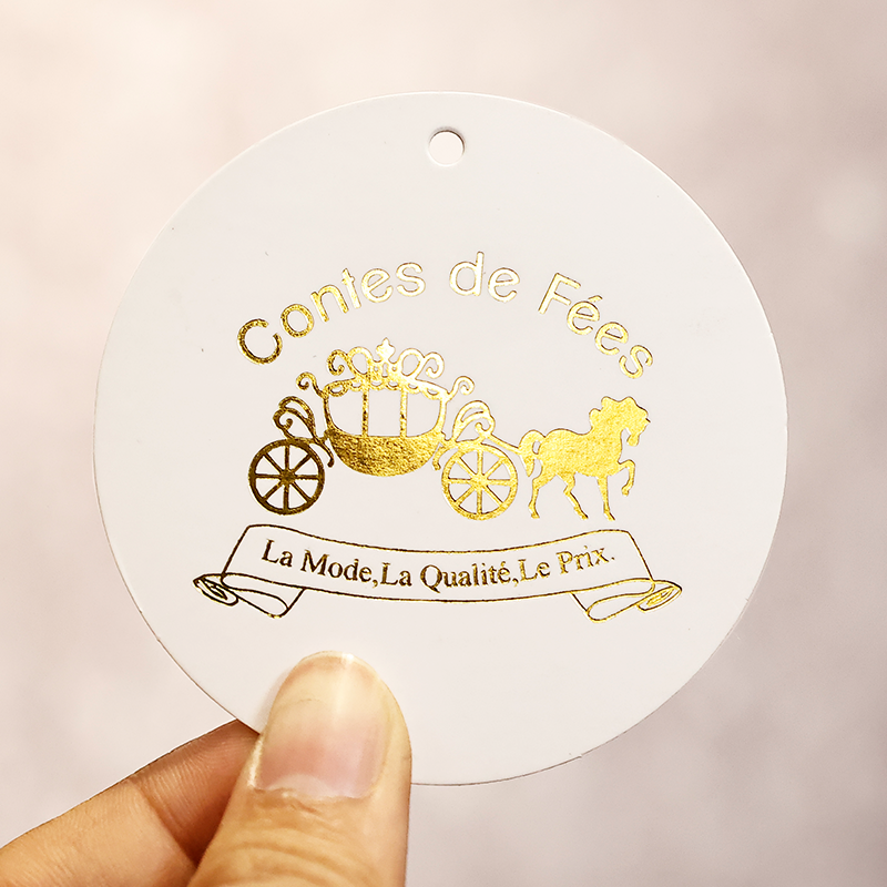 Round pattern gold stamping hangtag