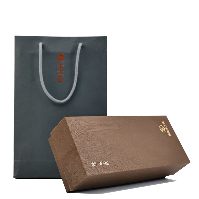 Kraft paper bag and lid box combination set