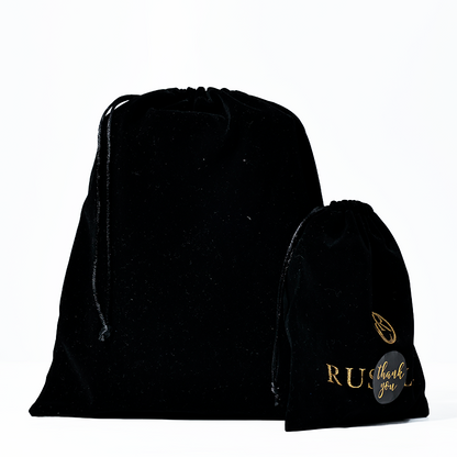 Black Multi-Size Fleece Drawstring Bag