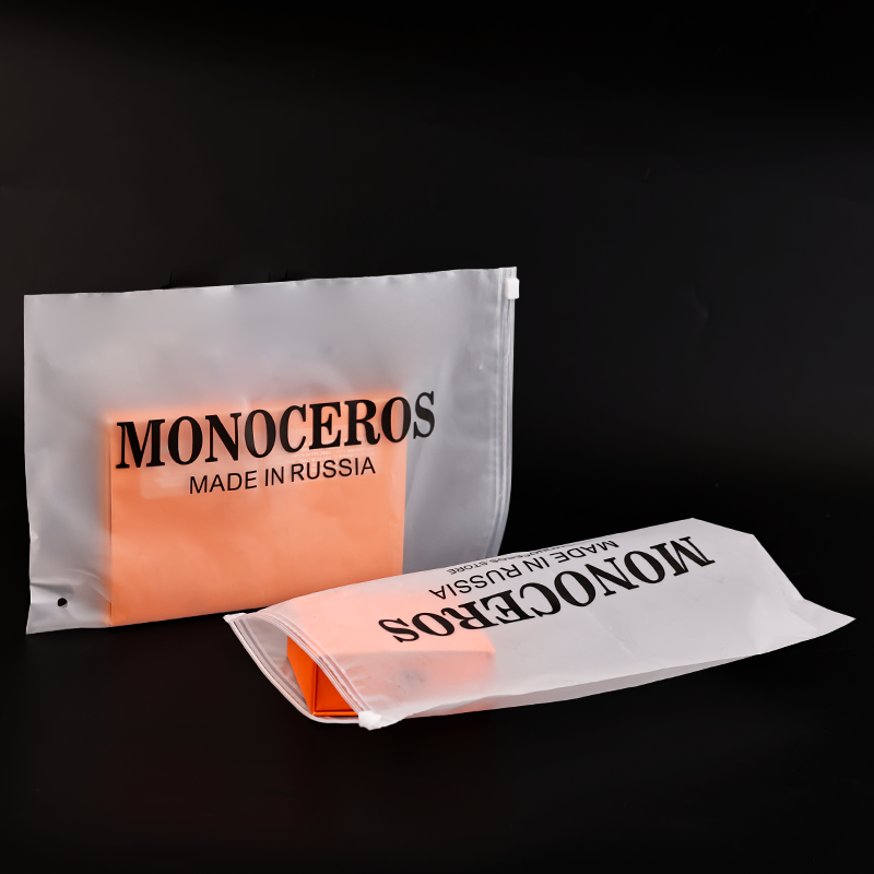 Transparent frosted long zipper bag