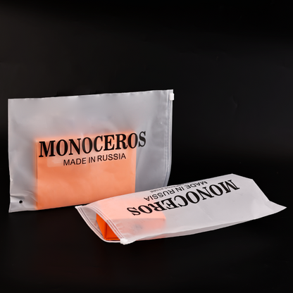 Transparent frosted long zipper bag