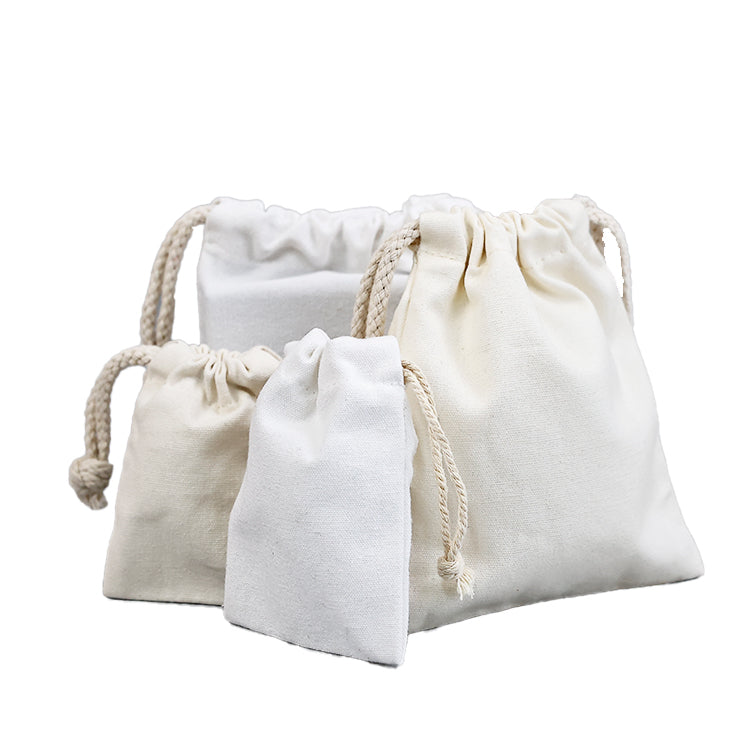 Brown drawstring cotton bag