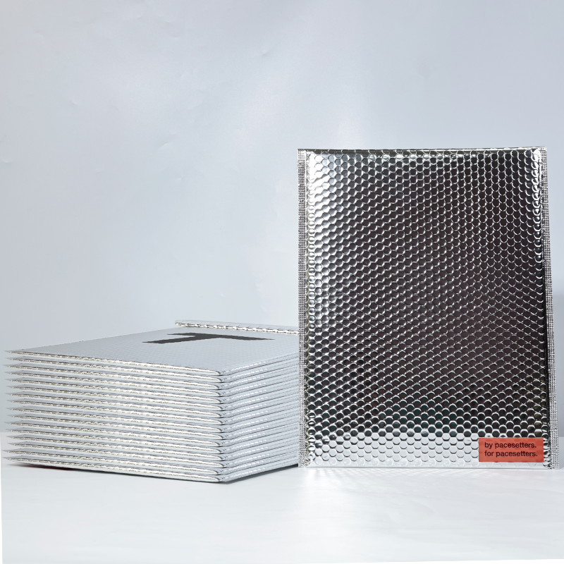 Large size silver shiny aluminized film express bubble bag