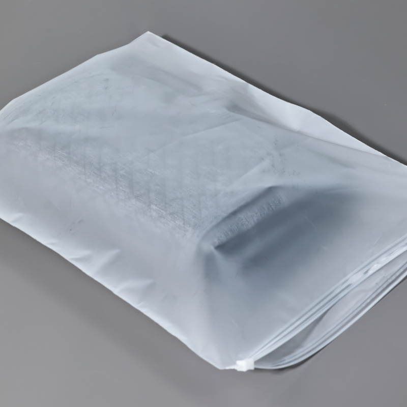 Transparent frosted ziplock bag