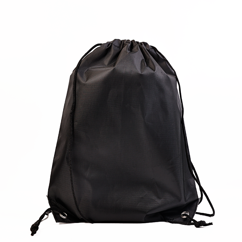 Black Backpack Drawstring Pocket