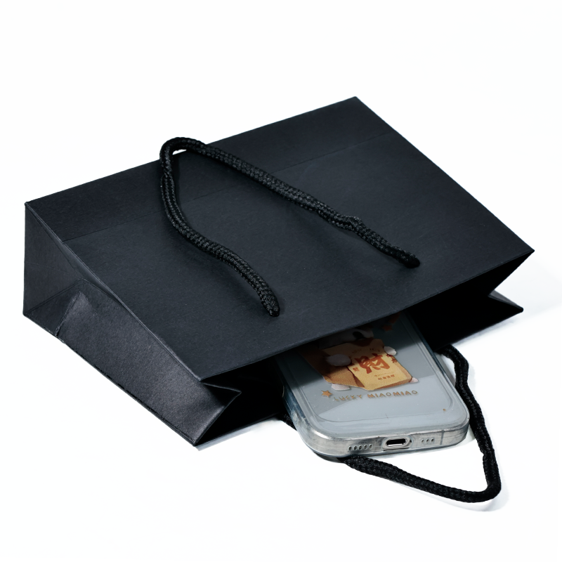 Black plain paper bag