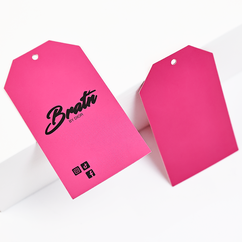 Pink print black tag