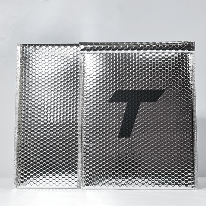Large size silver shiny aluminized film express bubble bag