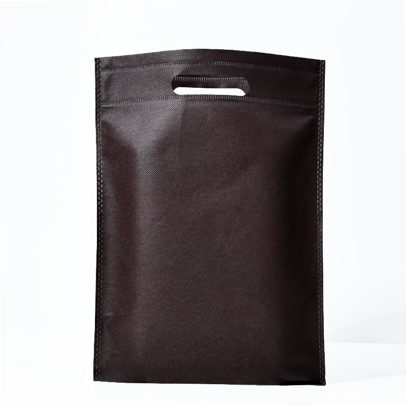 Brown non-woven flat tote bag