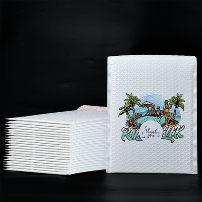 White color printed express bubble bag