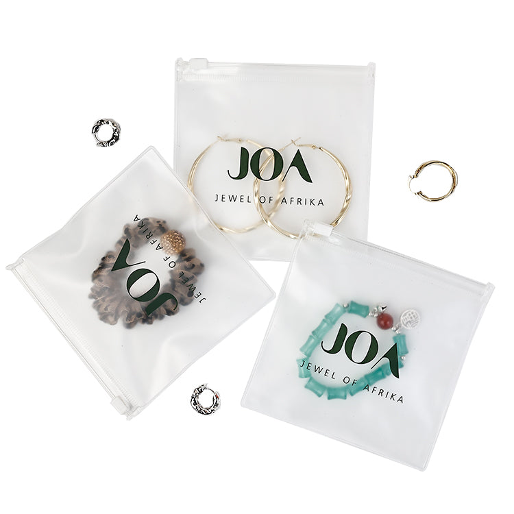 White self-sealing transparent zipper bag