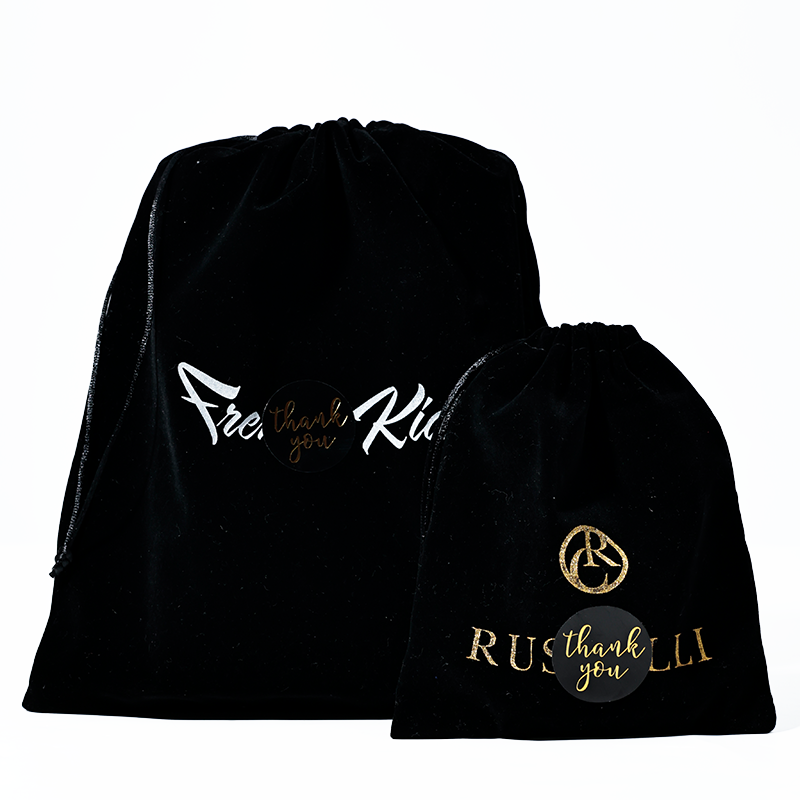 Black Multi-Size Fleece Drawstring Bag