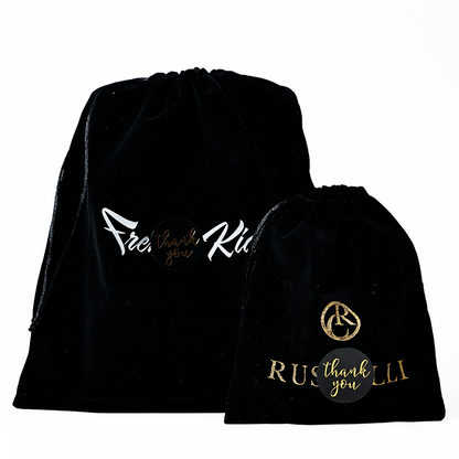 Black Multi-Size Fleece Drawstring Bag