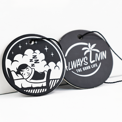 Black multi-pattern style hangtag