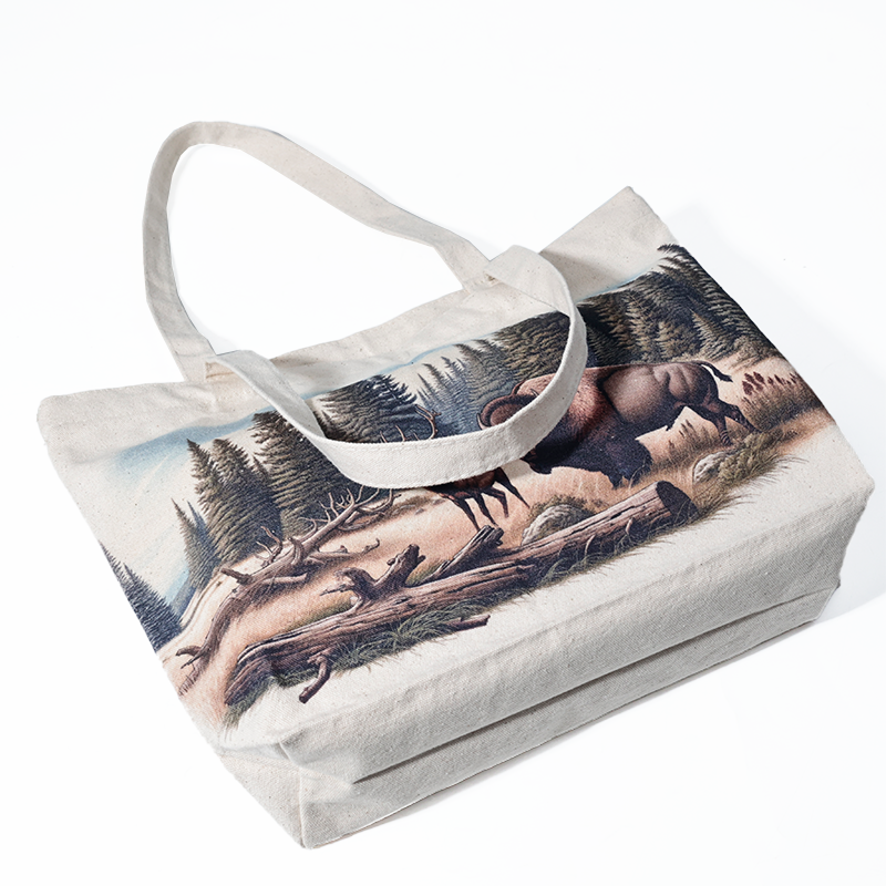 Full color printed bottom crossbody canvas bag
