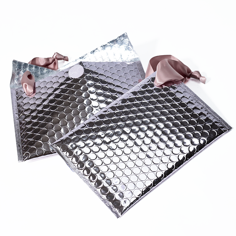 Silver aluminum film hand rope bubble courier bag