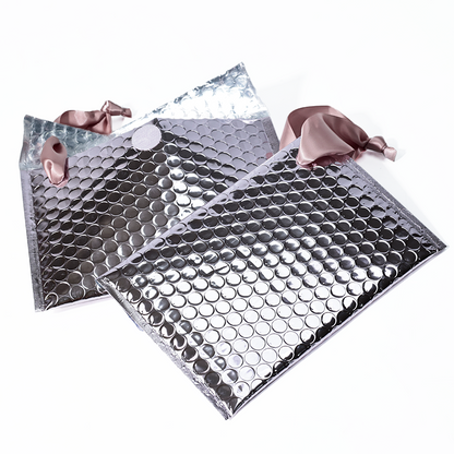 Silver aluminum film hand rope bubble courier bag