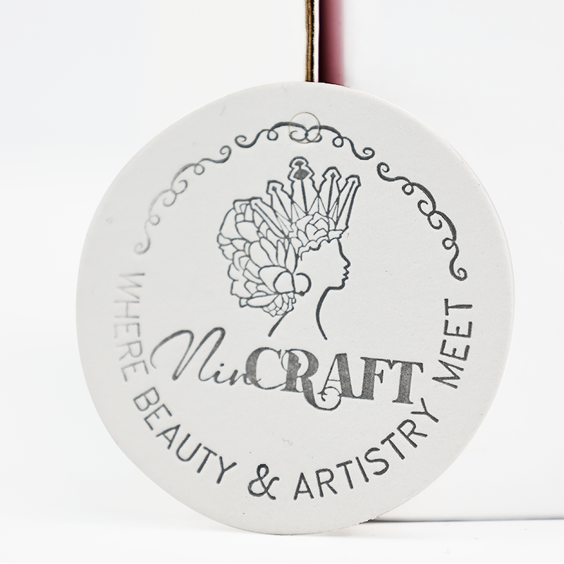 White round embossed hangtag