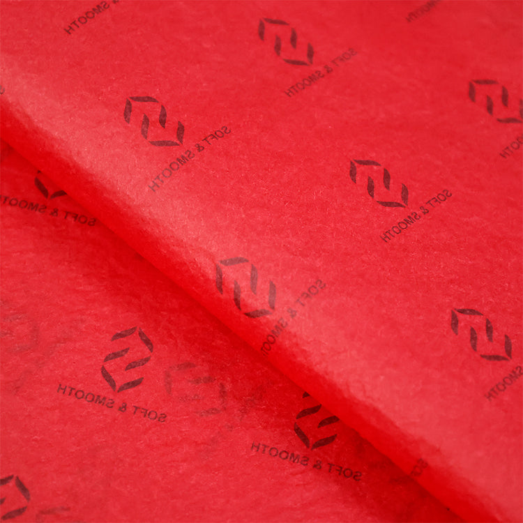 Red wrapping paper with black pattern printing