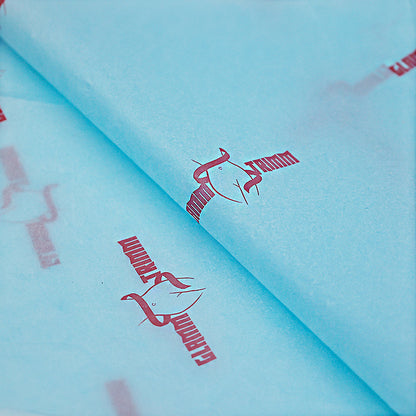 Blue wrapping paper pattern pink print