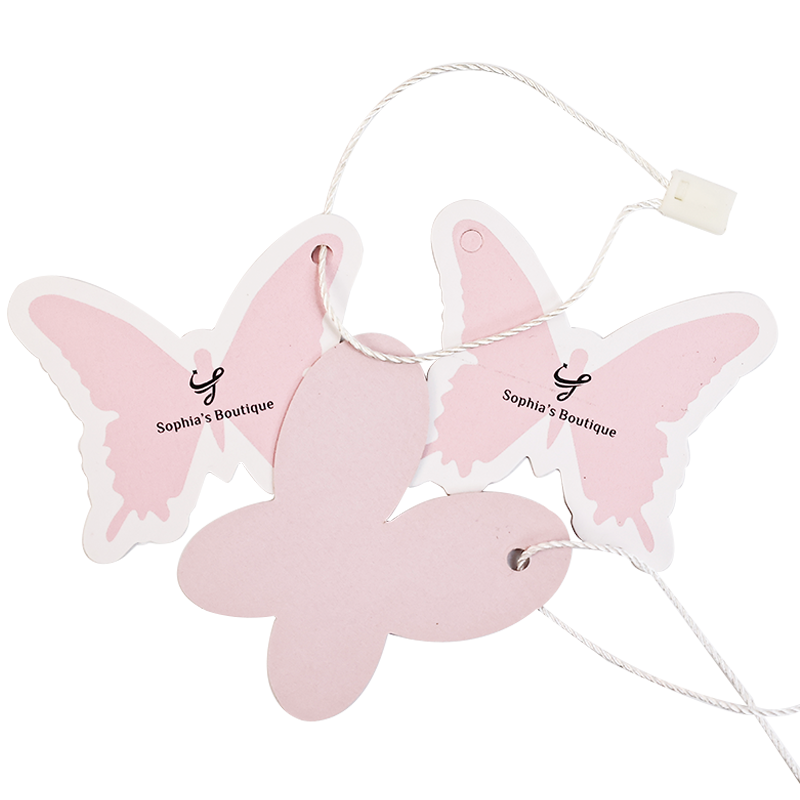 Butterfly style special-shaped tag design