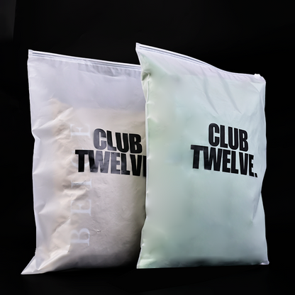 CLUB White frosted zipper bag