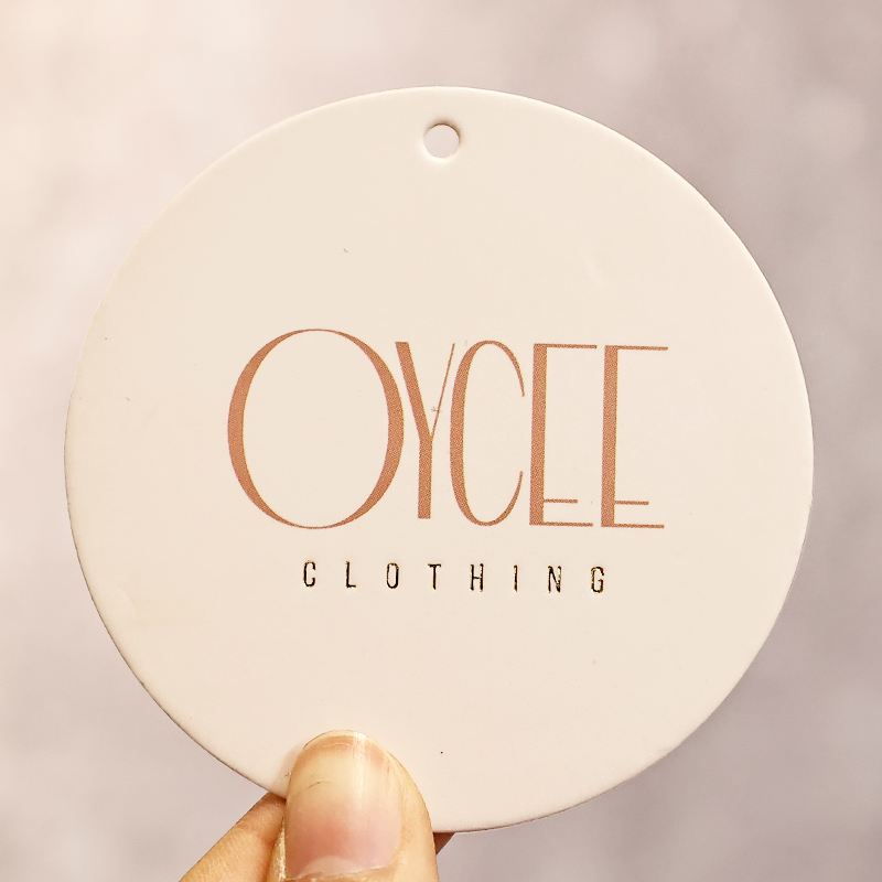Round pattern gold stamping hangtag