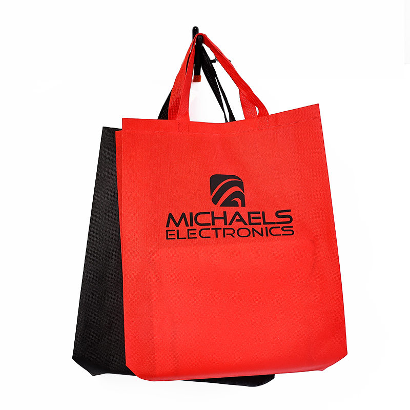 Long multi-color printed non-woven tote bag