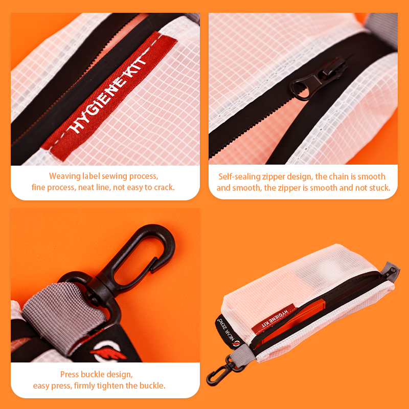 Transparent frosted plaid stationery zipper bag