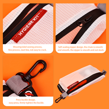 Transparent frosted plaid stationery zipper bag